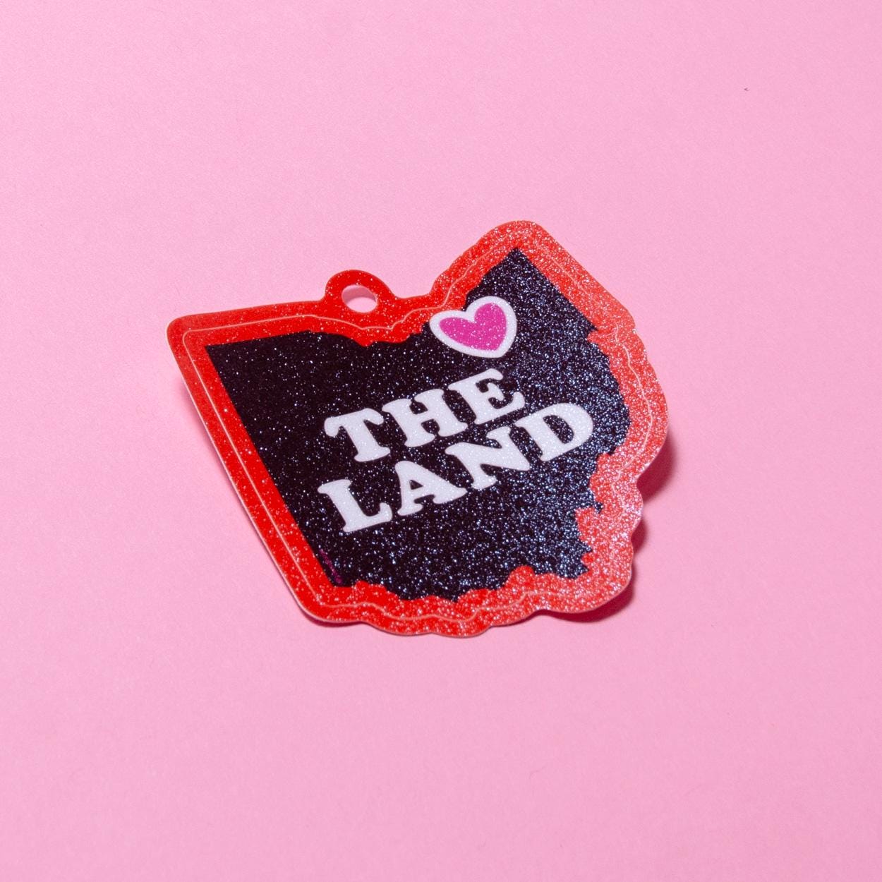 The Land Cleveland Ohio-Shaped Glitter Sticker 3"