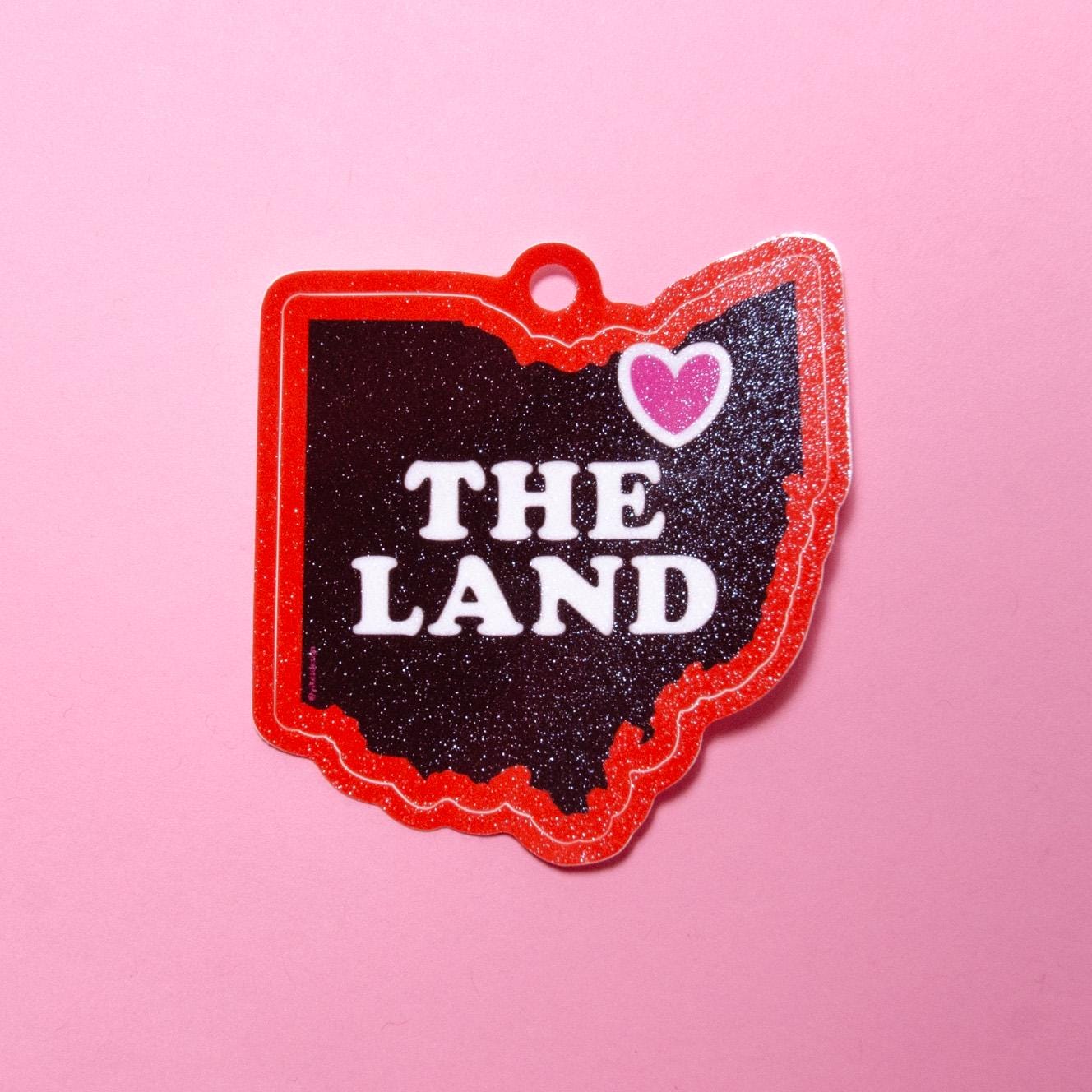 The Land Cleveland Ohio-Shaped Glitter Sticker 3"