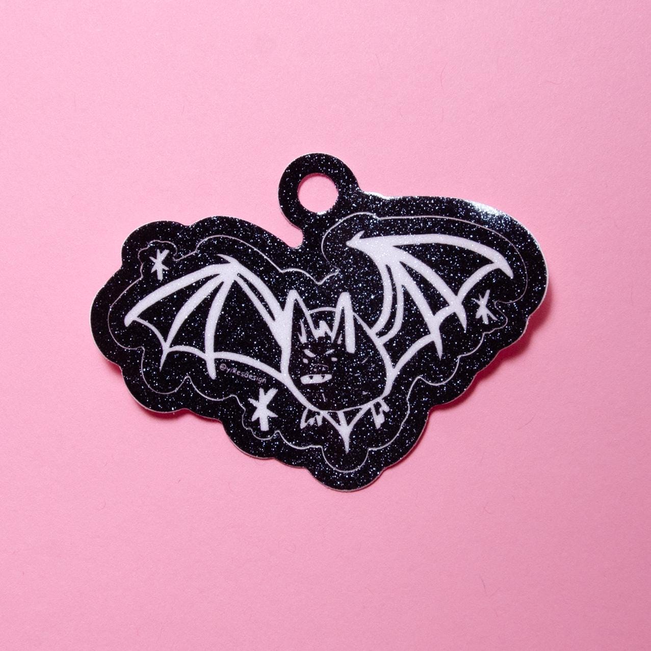 Little Bat Glitter Sticker 2.5"