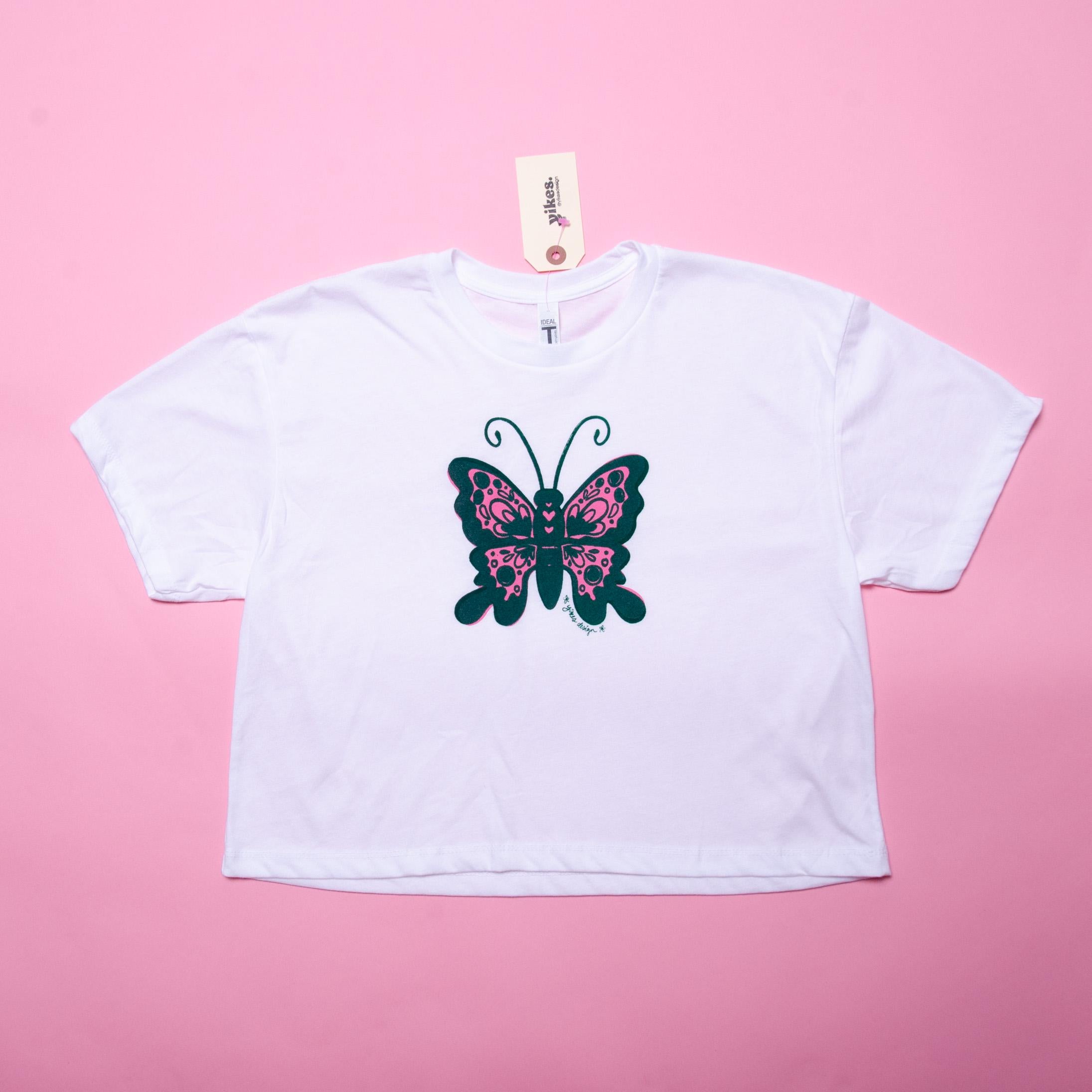 Butterfly Screenprinted Crop Top